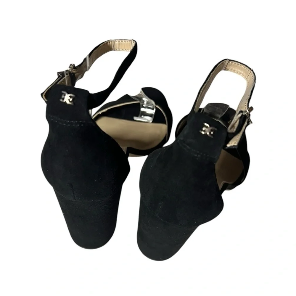 🌻NEW NWOT Sam Edelman Black Suede Leather "Yaro" Block Heel Sandals Size 10 - Picture 3 of 11